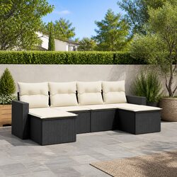 6-Piece Modular Garden Sofa Set with Cushions