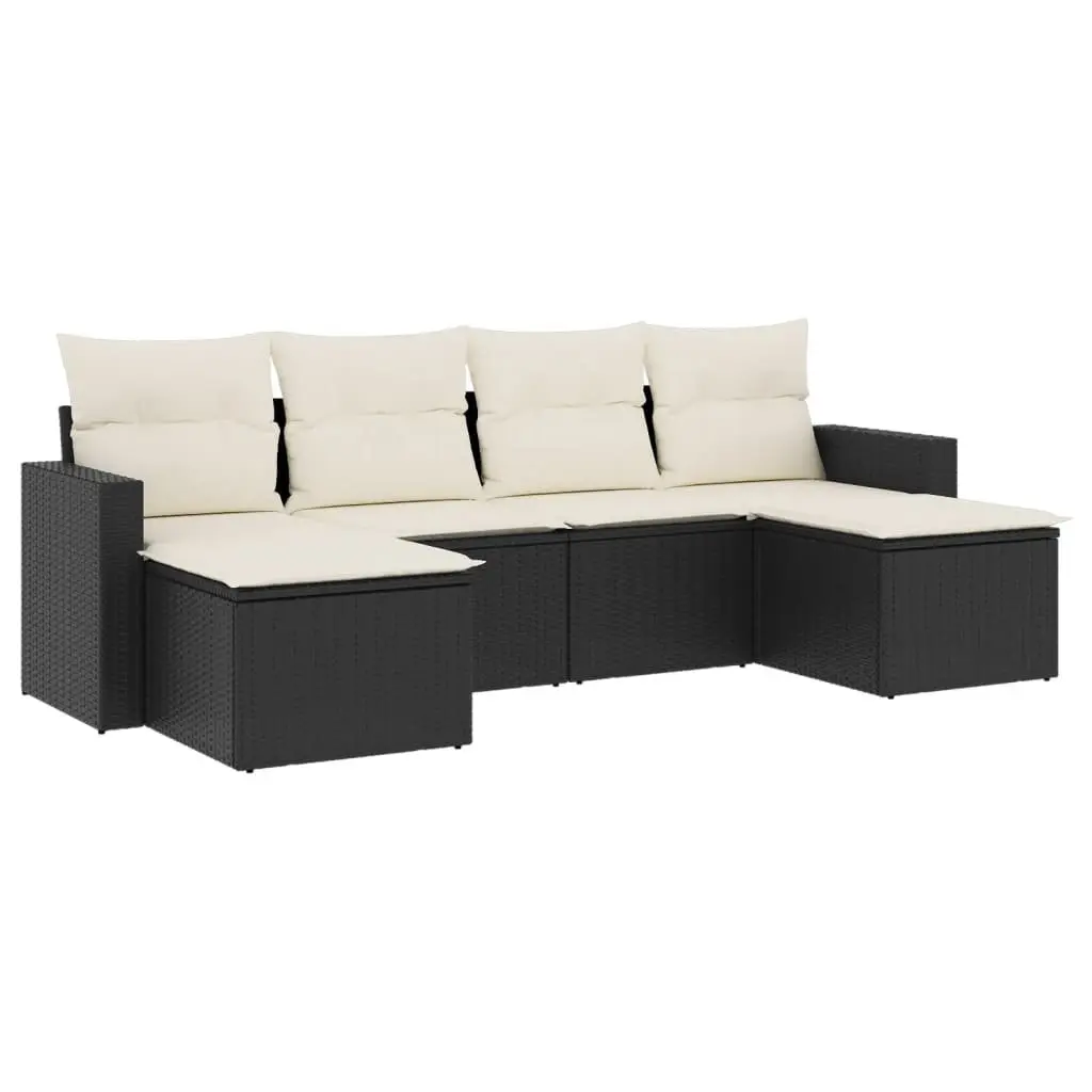 6-Piece Modular Garden Sofa Set with Cushions