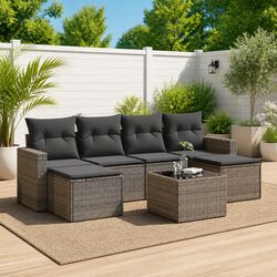 Specifications of 7 Piece Grey Modular Rattan Sofa Set
