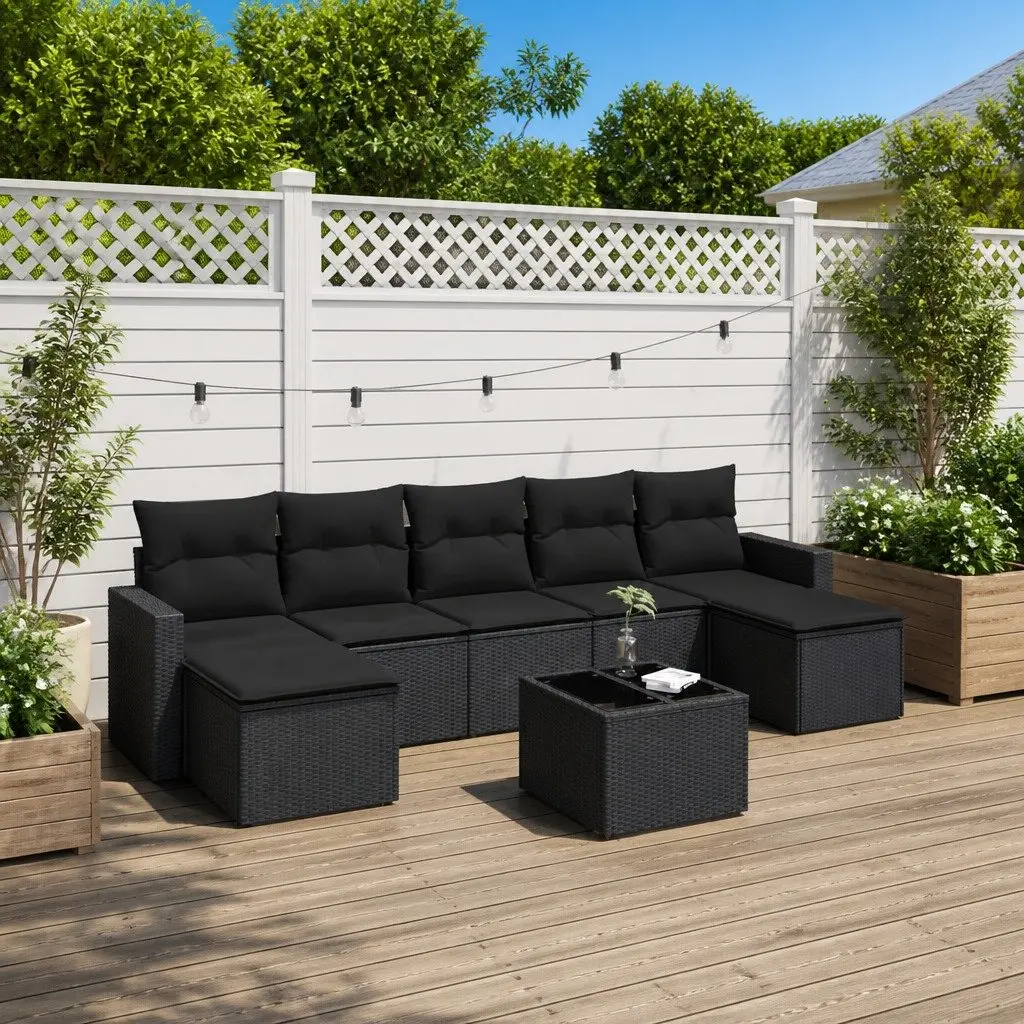 Garden Sofa Set 8 Piece Outdoor Furniture Patio Conversation Set with Cushions