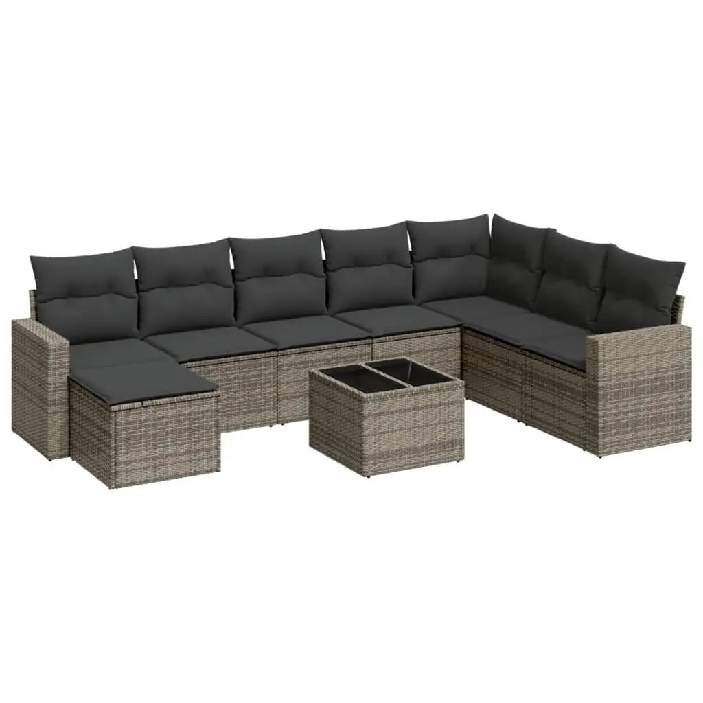 9 Piece Garden Sofa Set Outdoor Furniture Patio Lounge Grey