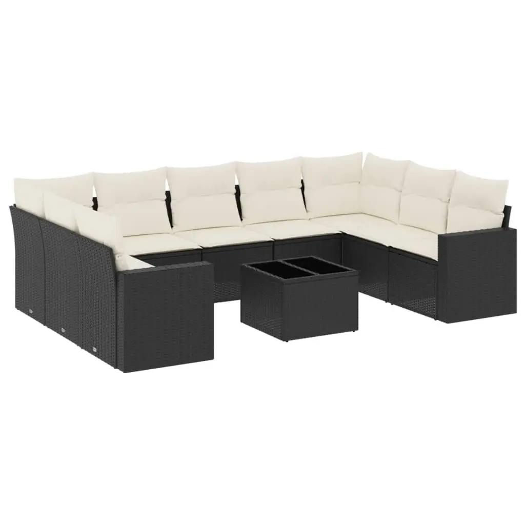 10 Piece Garden Sofa Set Outdoor Patio Furniture Black