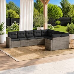 Garden Sofa Set Specifications: 9 Piece Grey Rattan