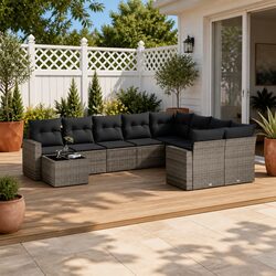 Specifications of Grey 10-Piece Garden Sofa Set