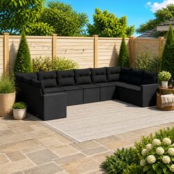 Specifications of Black 10-Piece Outdoor Sofa Set