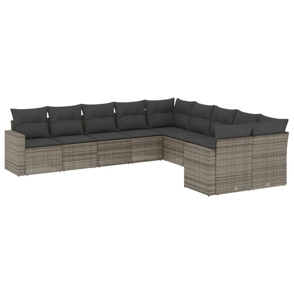 Garden Sofa Set Outdoor Furniture Patio Seating 10 Piece Grey Cushions Modular