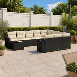 Specifications of 11 Piece Black Modular Garden Sofa Set