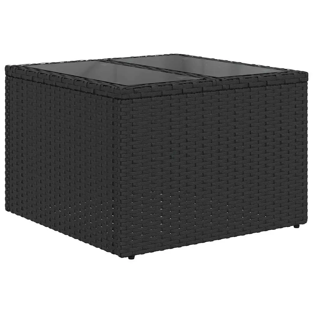 8 Piece Modular Garden Sofa Set in Black with Cushions
