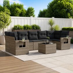 8 Piece Outdoor Furniture Set with Modular Design and Cushions