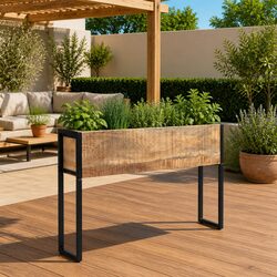 Wooden Planter 90x20x68 cm Raised Garden Bed Mango Wood Brown Decorative