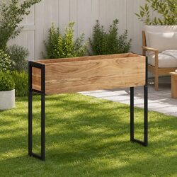 Wooden Garden Planter Box 90x20x68cm Raised Bed Flower Vegetable Herb Pot