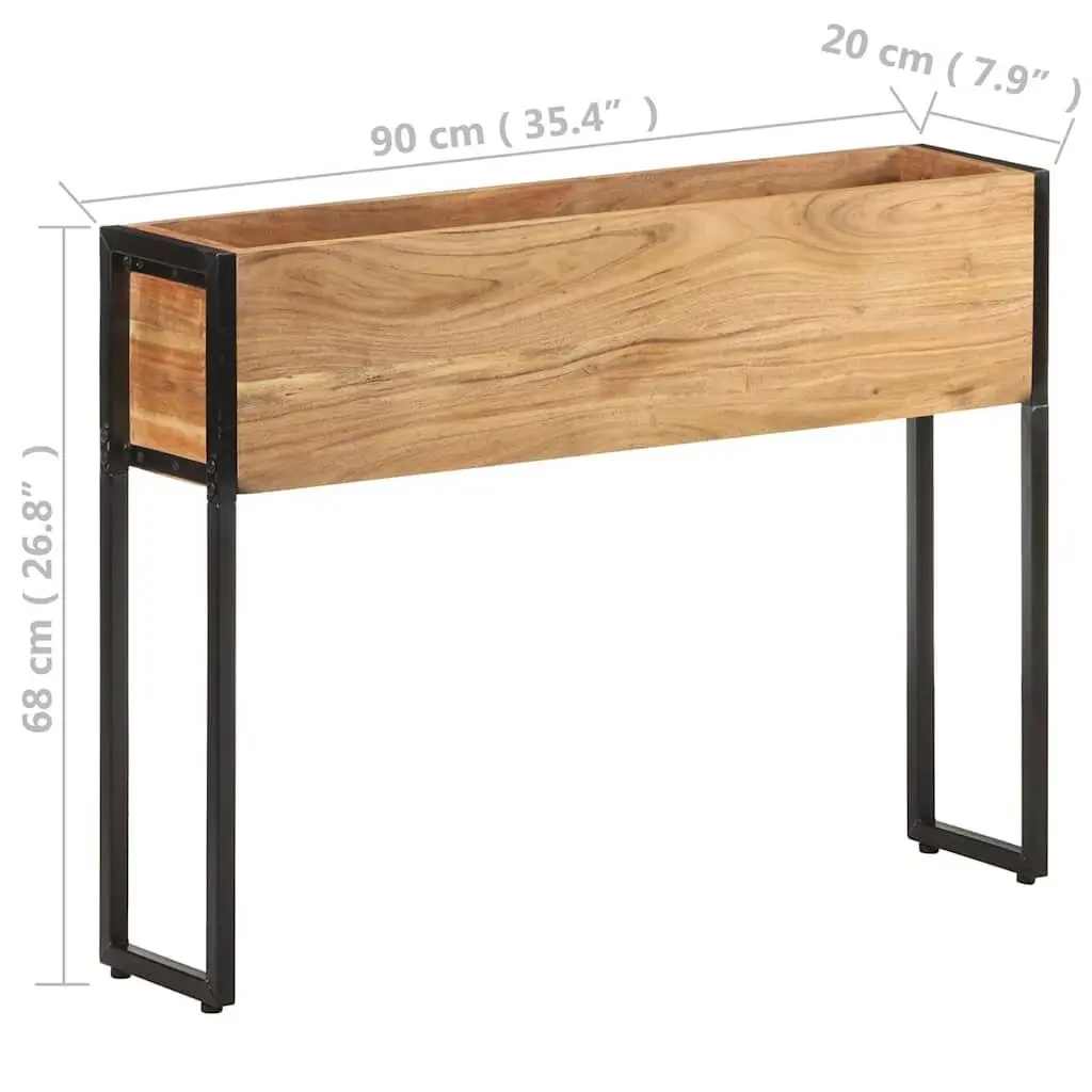 Wooden Planter Box for Garden 90x20x68cm Raised Bed for Flowers Vegetables Herbs