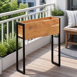 Wooden Planter Box 60x20x68cm Acacia Raised Garden Bed Flower Vegetables Herbs