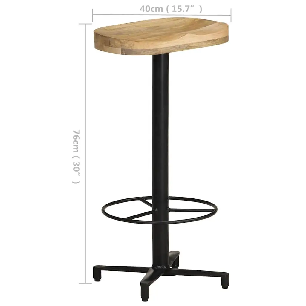 Bar Stools 2 pcs 76 cm Brown Solid Wood Mango Powder-Coated Iron Base Footrest