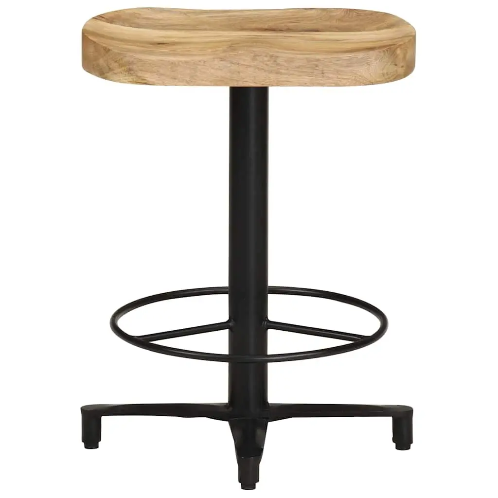 Bar Stools 2 pcs 52 cm Solid Mango Wood Brown Kitchen Counter Seating Footrest