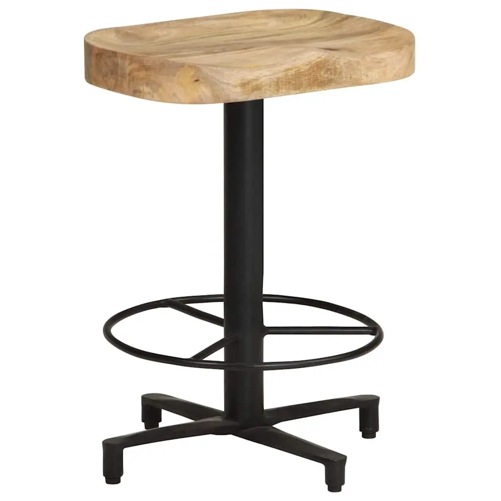 Bar Stools 2 pcs 52 cm Solid Mango Wood Brown Kitchen Counter Seating Footrest