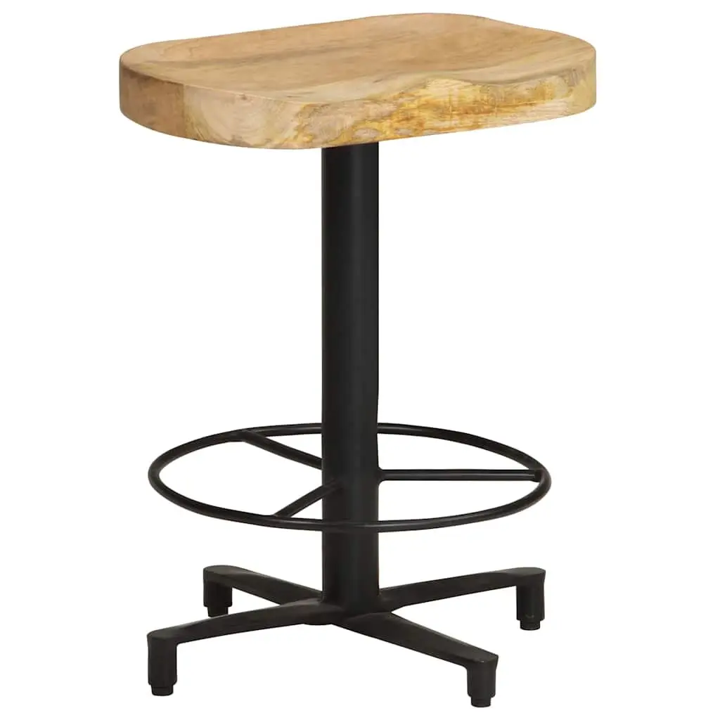 Bar Stools 2 pcs 52 cm Solid Mango Wood Brown Kitchen Counter Seating Footrest