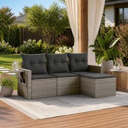 Specifications of 4-Piece Grey Modular Garden Sofa Set