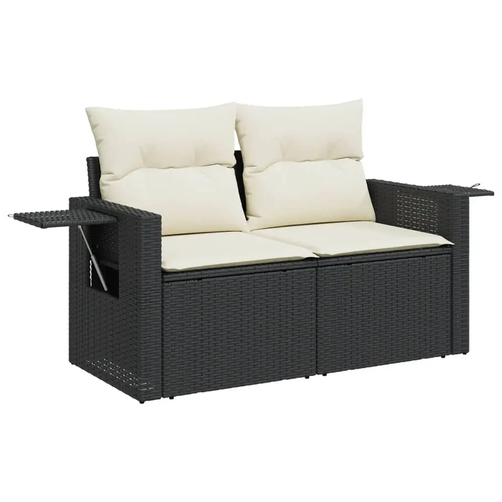 5 Piece Garden Sofa Set Outdoor Patio Furniture Black Poly Rattan Modular