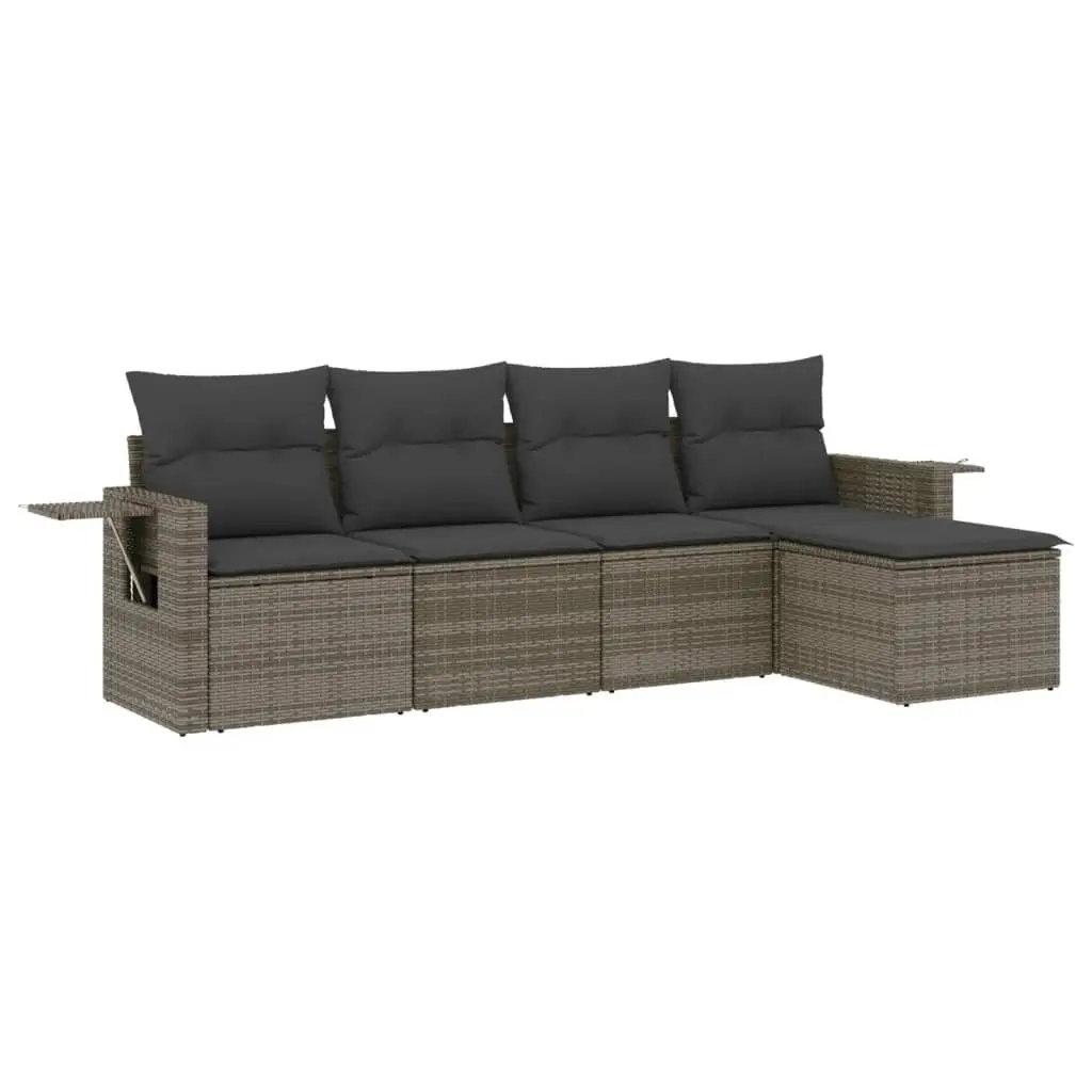 Garden Sofa Set Outdoor Furniture 5 Piece Grey Rattan
