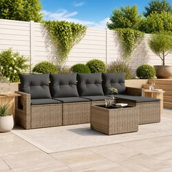 Specifications of 6-Piece Grey Poly Rattan Garden Sofa Set