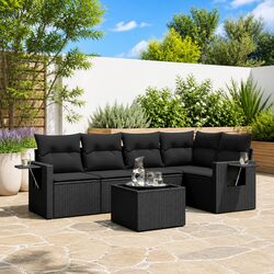 Specifications for 6-Piece Black Garden Sofa Set