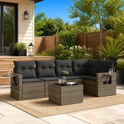 6-Piece Modular Outdoor Sofa Set in Grey