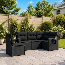 Specifications of 5-Piece Black Outdoor Sofa Set