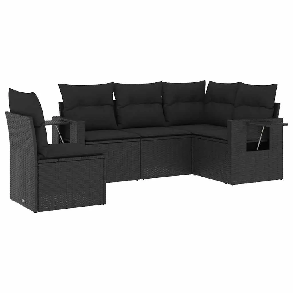 5-Piece Black Outdoor Sofa Set