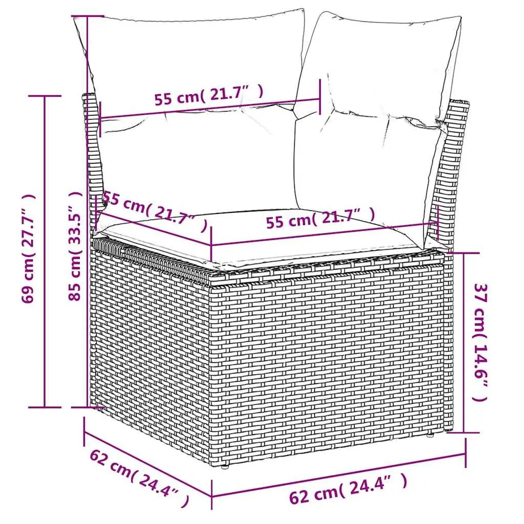 5-Piece Black Outdoor Sofa Set