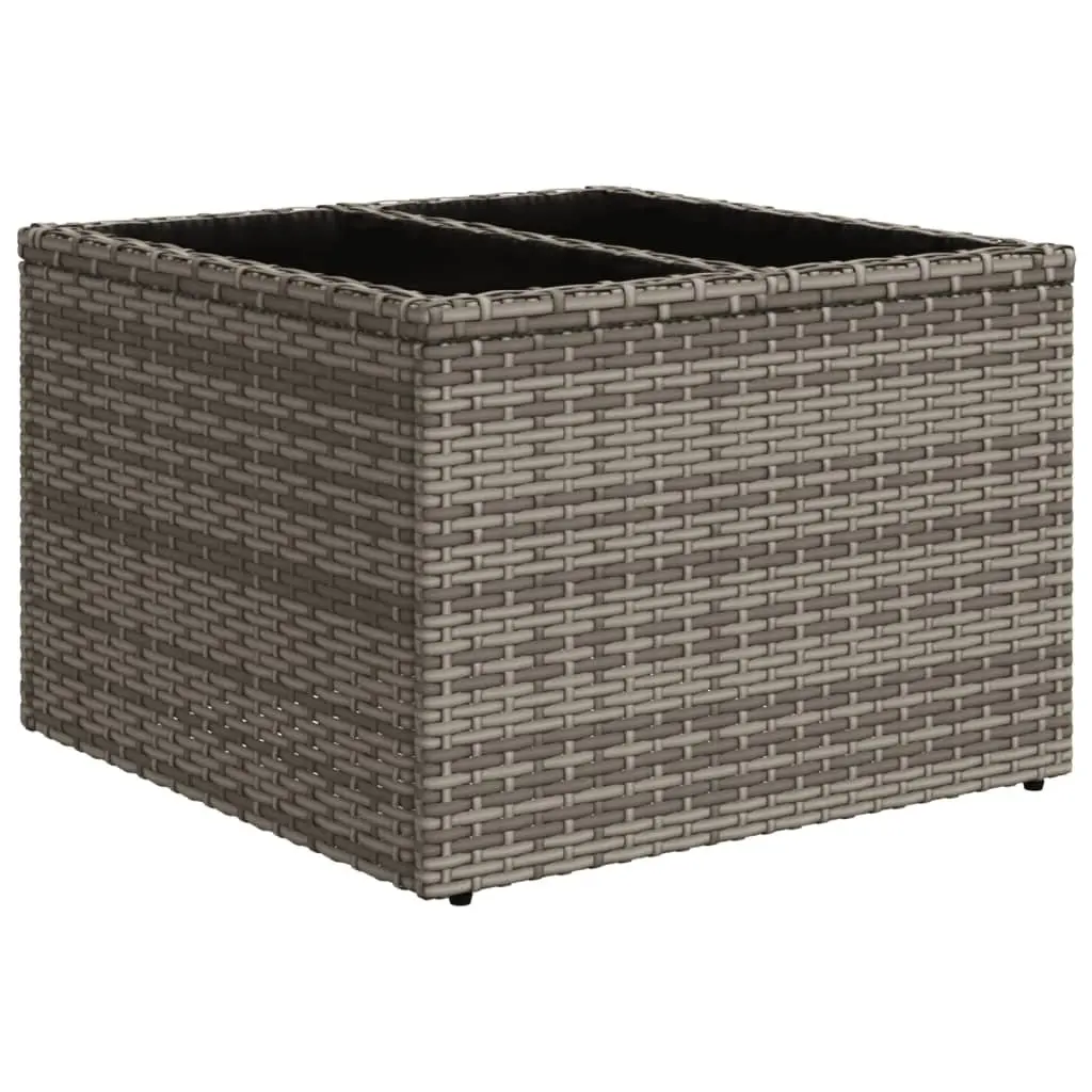 Garden Sofa Set 6 Piece Outdoor Furniture Grey Poly Rattan with Cushions Glass