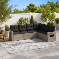 6-Piece Grey Patio Lounge Sofa Set Specifications