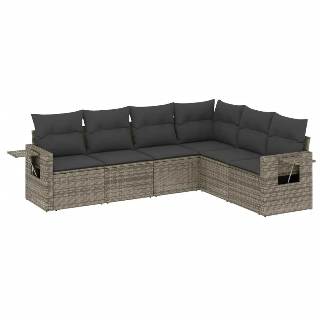6-Piece Grey Patio Lounge Sofa Set