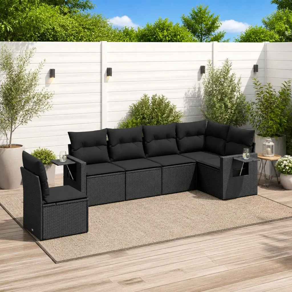 Garden Sofa Set Outdoor Furniture Patio Lounge 6 Piece Black