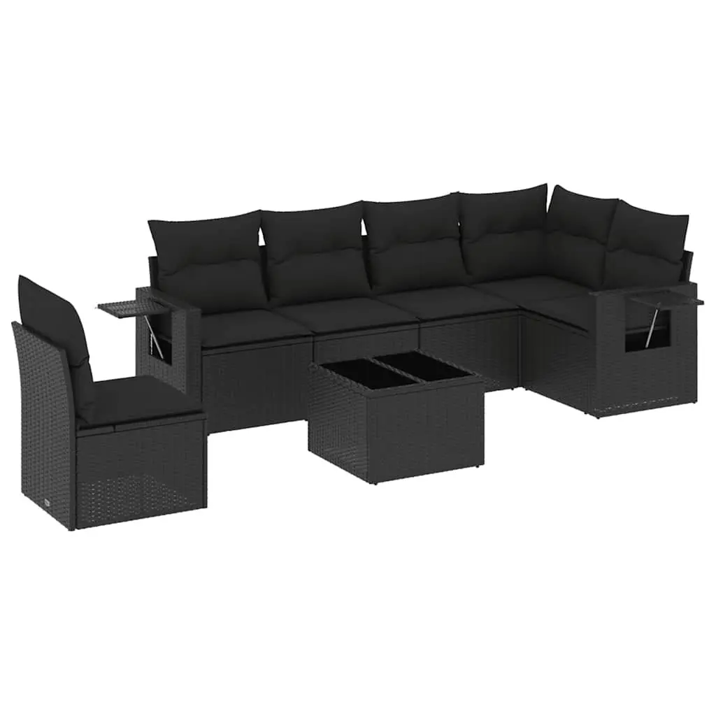 7 Piece Garden Sofa Set Outdoor Furniture Patio Seating Black