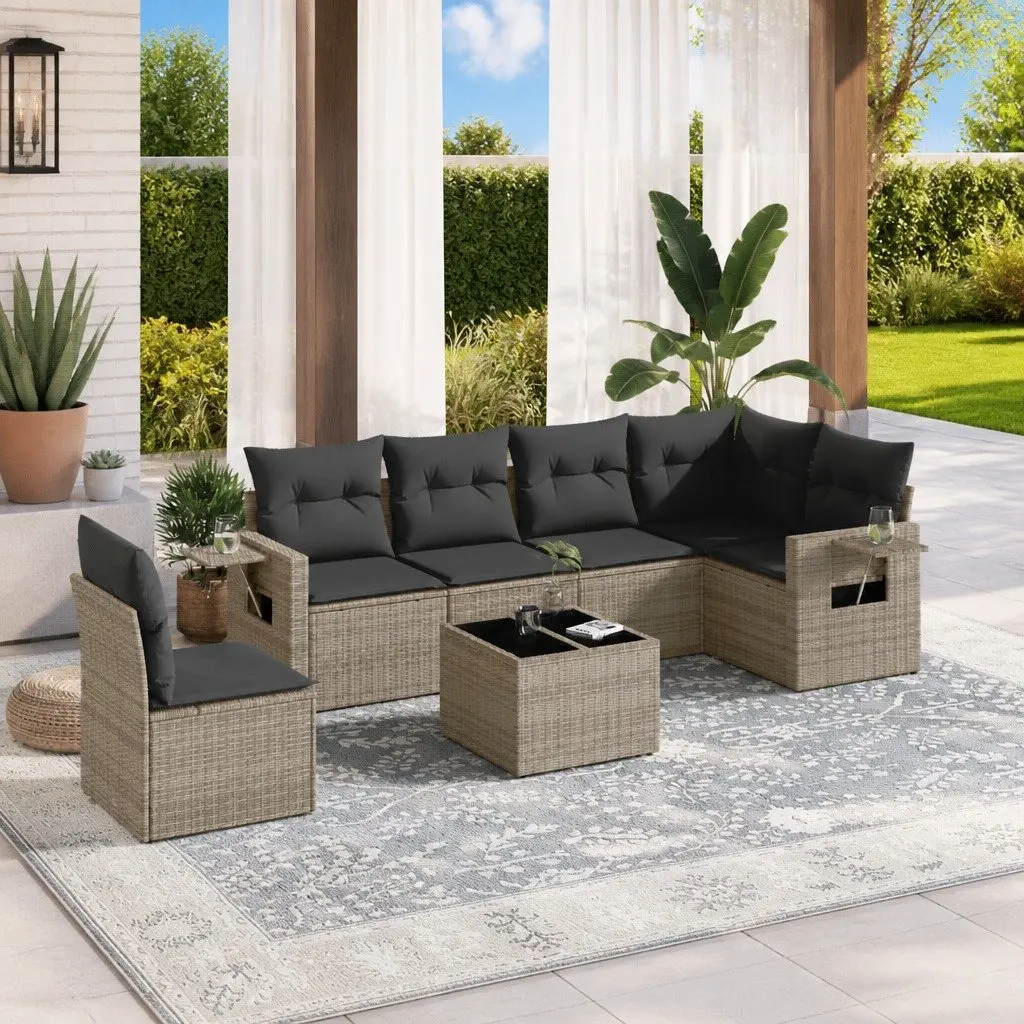7-Piece Grey Garden Sofa Set