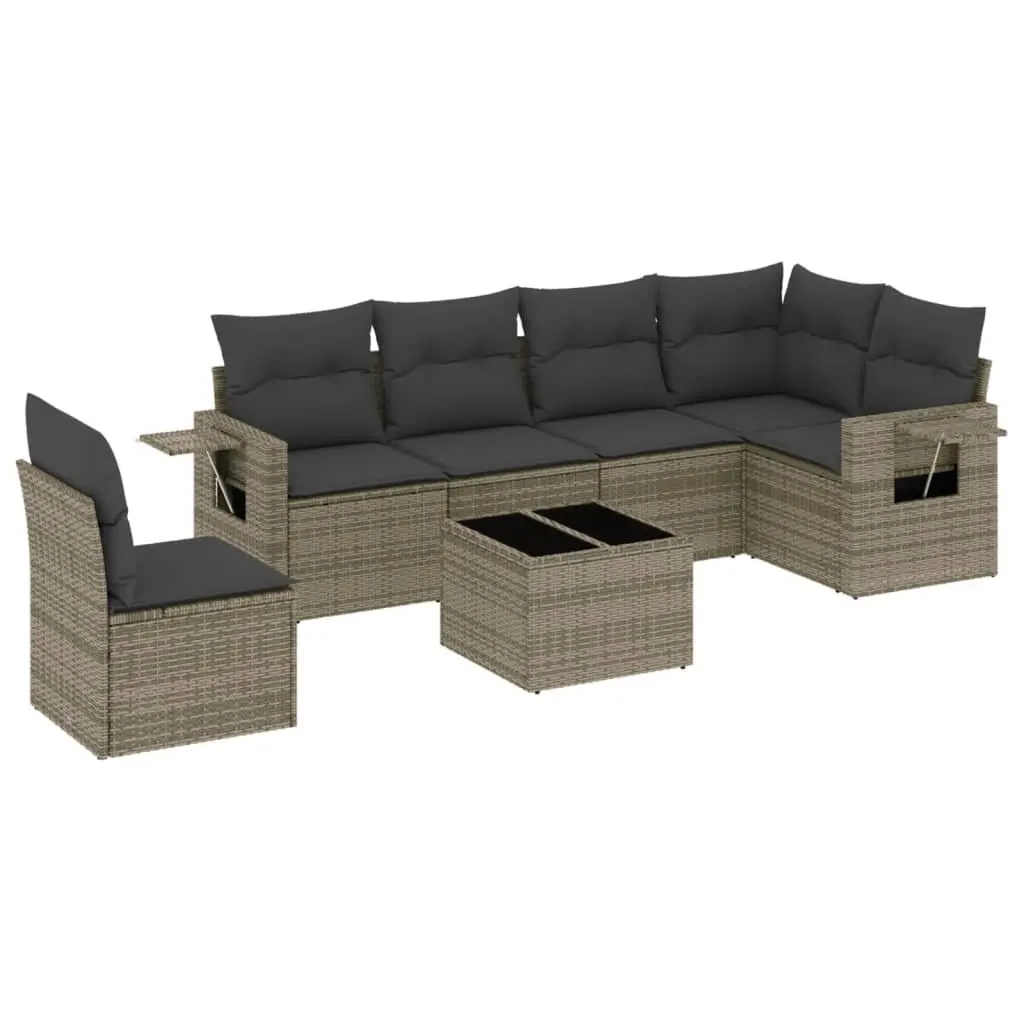 7-Piece Grey Garden Sofa Set