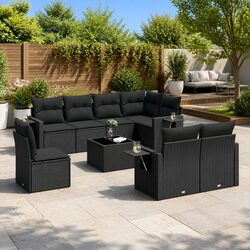 Specifications of 9 Piece Modular Black Rattan Sofa Set