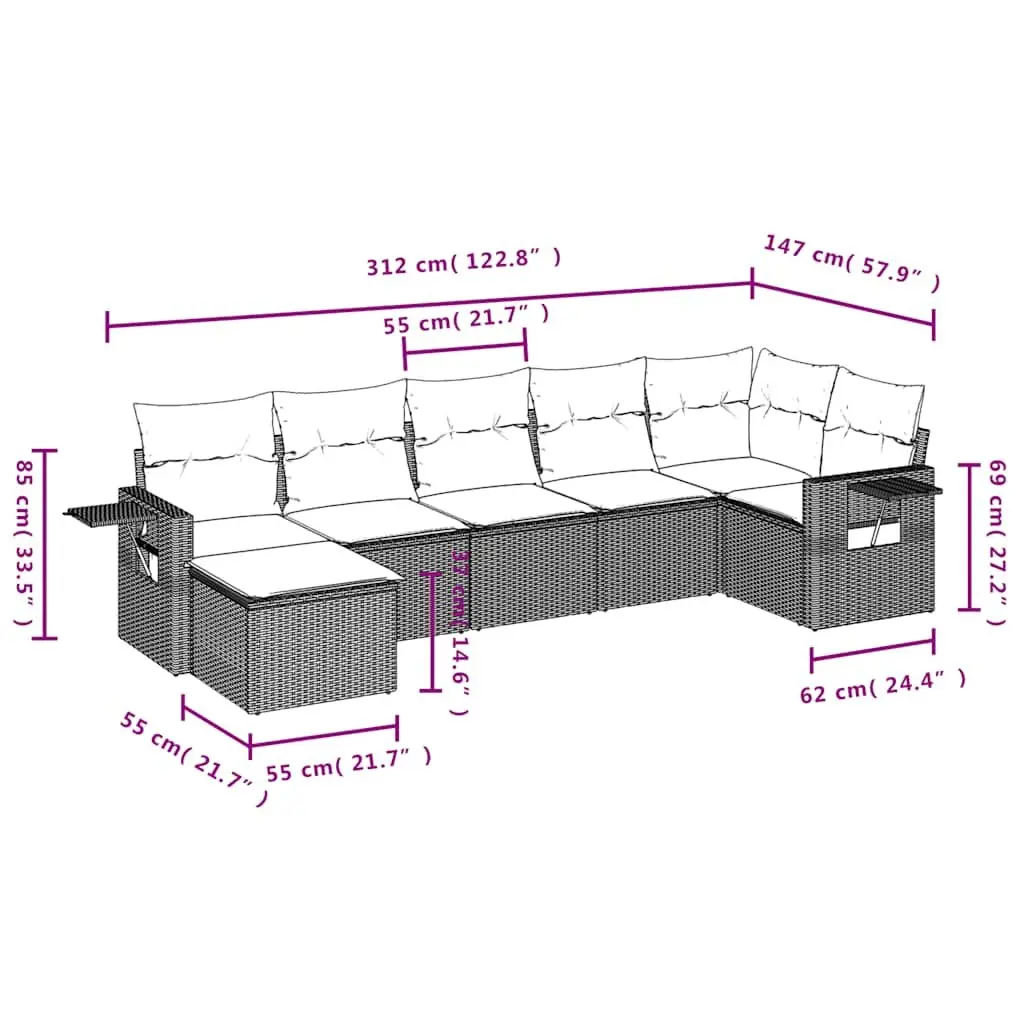7-Piece Modular Garden Sofa Set