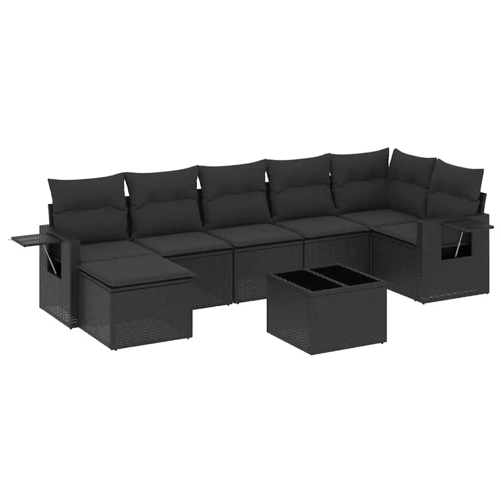 Garden Sofa Set 8 Piece Outdoor Furniture Patio Lounge Black