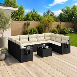Specifications of 10-Piece Garden Sofa Set in Black