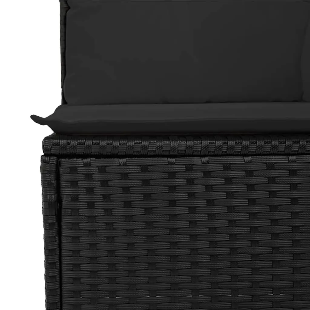 Outdoor Garden Sofa Set 9 Piece Modular Patio Furniture Black Poly Rattan