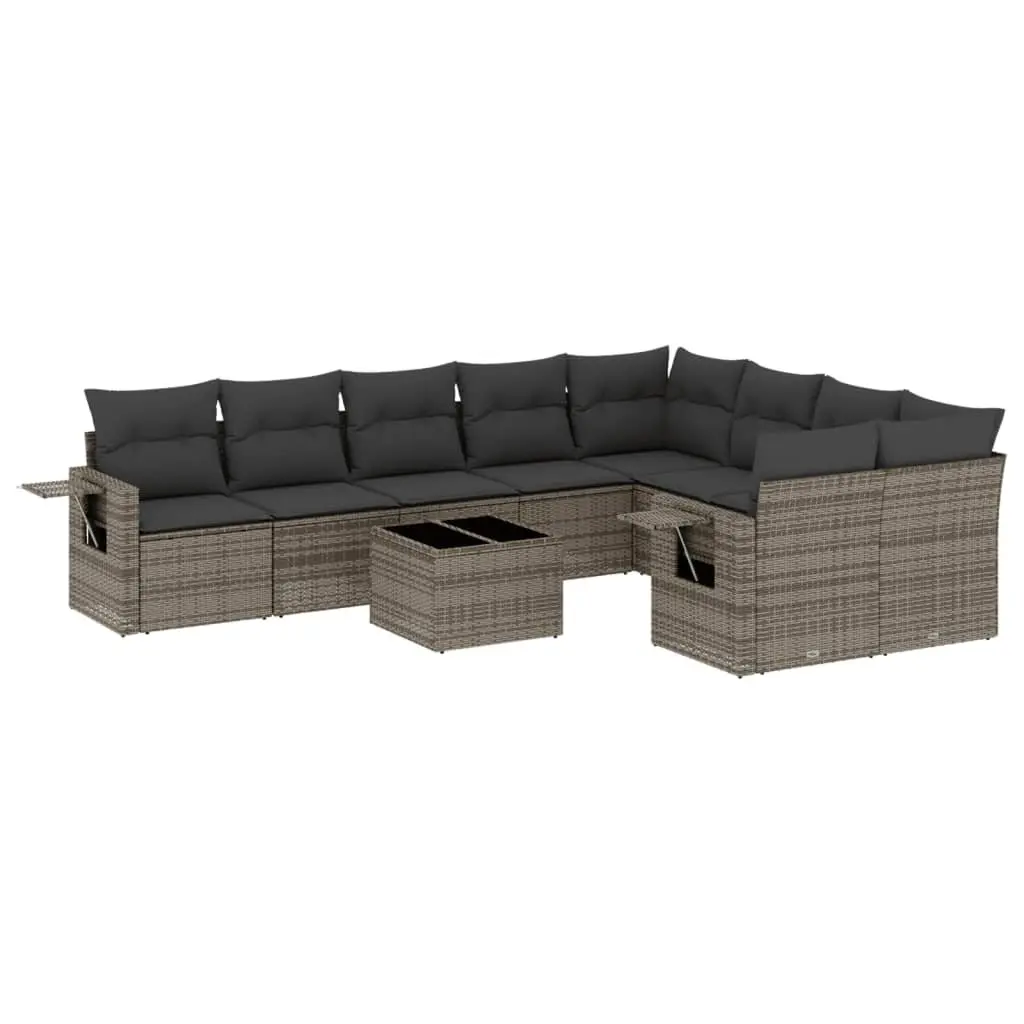 Garden Sofa Set Outdoor Furniture 10 Piece Grey Patio Seating Modular