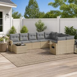 Specifications of 10 Piece Beige Garden Sofa Set