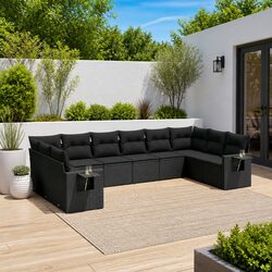 Specifications for the 10-Piece Black Modular Garden Sofa Set