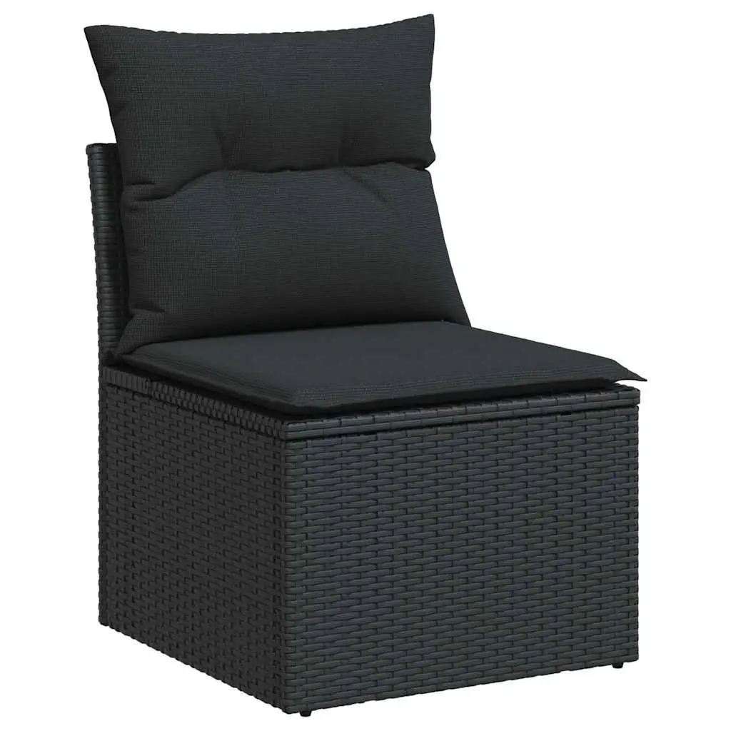 10-Piece Black Modular Garden Sofa Set