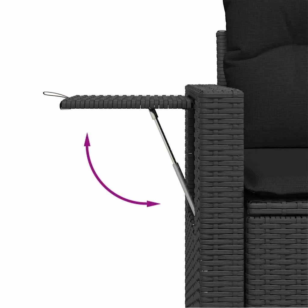 10-Piece Black Modular Garden Sofa Set