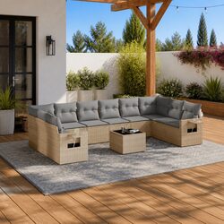 Specifications of Beige Poly Rattan Garden Sofa Set