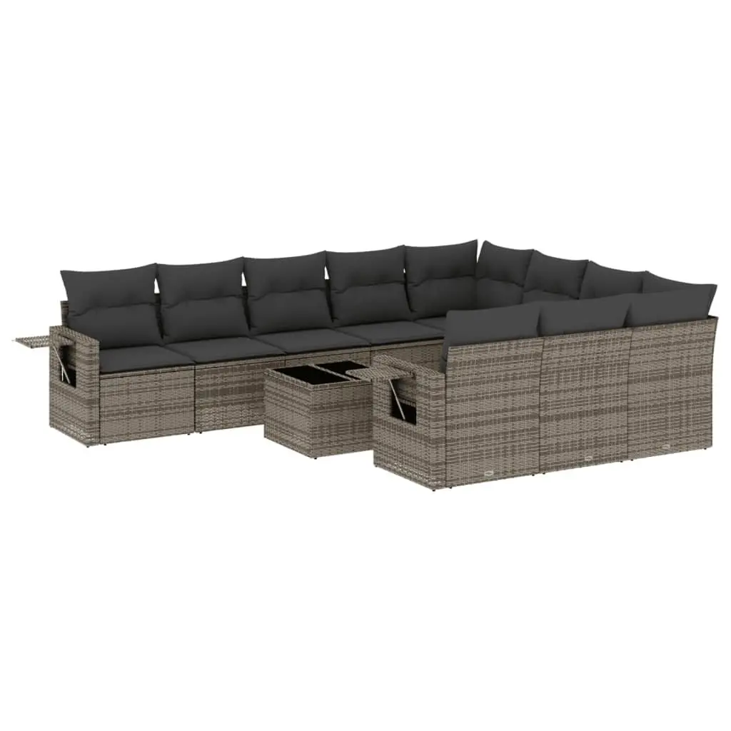 11 Piece Garden Sofa Set for Patio Outdoor Use Grey