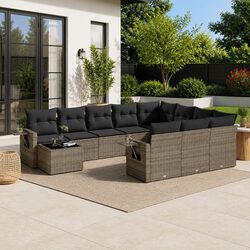 Detailed Specifications: 11 Piece Grey Garden Sofa Set